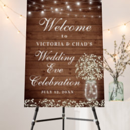 Baby&#39;s Breath Mason Jar Rustic Rehearsal Dinner Foam Board