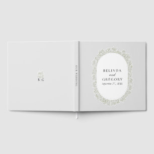 Baby's Breath Monogram Gypsophila Floral Wedding Guest Book