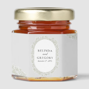 Baby's Breath Monogram Gypsophila Floral Wedding Honey Jar Favors