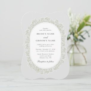 Baby's Breath Monogram Gypsophila Floral Wedding Invitation