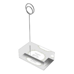 Baby's Breath Monogram Gypsophila Floral Wedding Place Card Holder