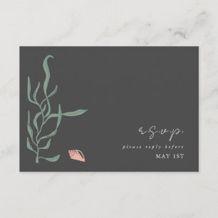 Baby's Breath Monogram Wedding RSVP Enclosure Card