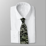 Baby's breath on black neck tie<br><div class="desc">elegant floral tie</div>