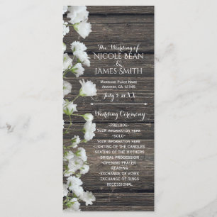 Baby's Breath on Rustic Wood Country Program