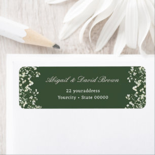 Baby's Breath on Sage Green Return Address Label