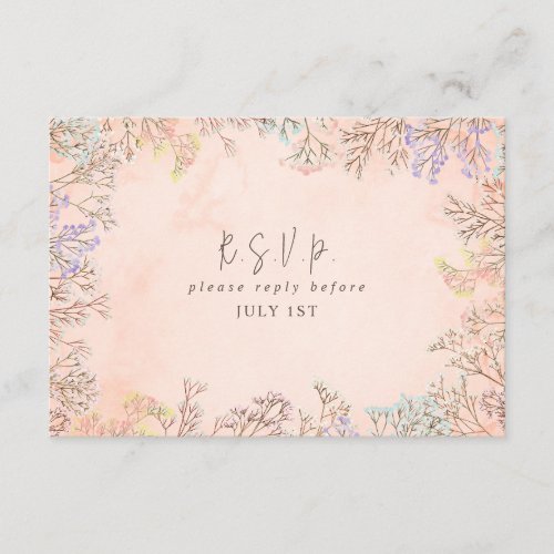 Babys Breath Pastel Watercolor Wedding RSVP Enclosure Card