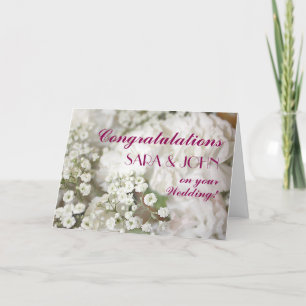 Baby's Breath Personalized Wedding Congratulations Card