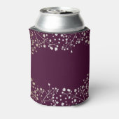 Baby's Breath Plum Floral Wedding Can Cooler (Can Back)