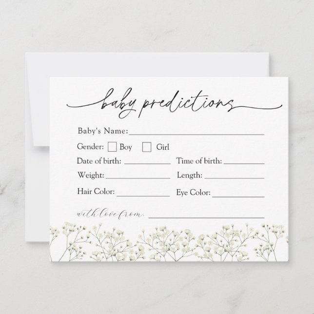 Baby's Breath Predictions Baby Shower Card (Front)