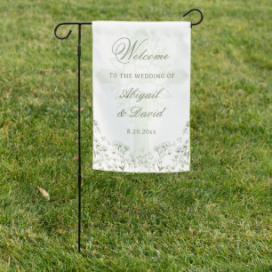 Baby's Breath Religious Wedding Welcome Garden Flag