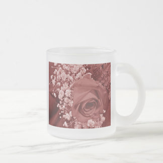 Baby's Breath & Rose - Cherry Frosted Glass Coffee Mug