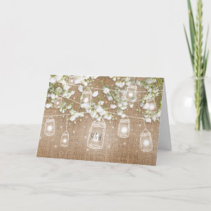 Baby's Breath Rustic Burlap Evening Reception Invitation