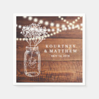 Baby's Breath Rustic Country | Mason Jar Wedding Napkin