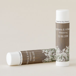 Babys Breath Rustic Wedding Favor Lip Balm