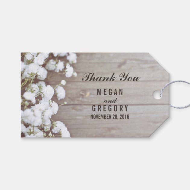 Baby's Breath Rustic Wedding Gift Tags