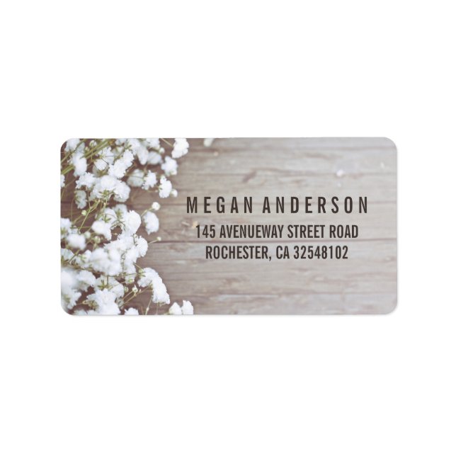 Baby's Breath Rustic Wedding Label (Front)