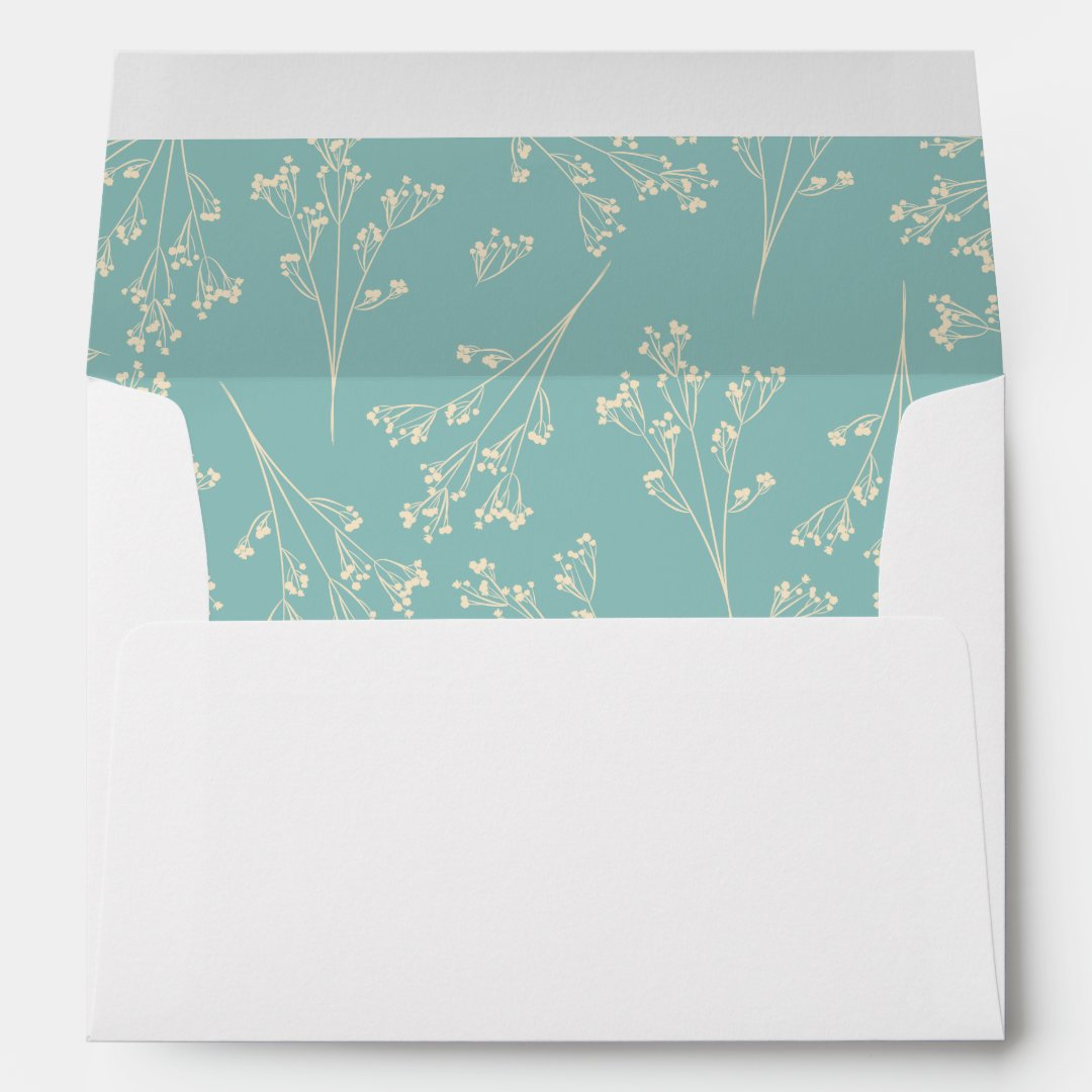 Baby's Breath Silhouette Lining Envelope | Zazzle