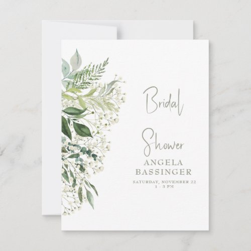 Babys Breath Simple Bridal Shower Invitation