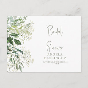 Baby's Breath Simple Bridal Shower Invitation Postcard