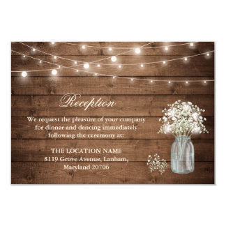 Baby's Breath String Light Reception Accommodation Card