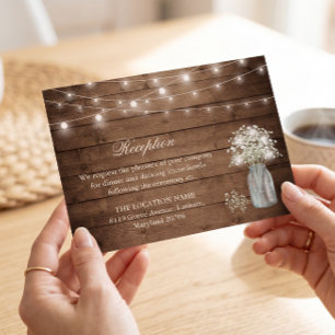 Baby's Breath String Light Reception Accommodation Enclosure Card
