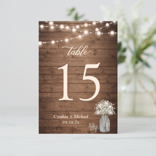 Baby's Breath String Lights Wedding Table Number - Baby's Breath String Lights Wedding Table Number Card. 
(1) Please customize this template one by one (e.g, from number 1 to xx) , and add each number card separately to your cart. 
(2) For further customization, please click the "customize further" link and use our design tool to modify this template. 
(3) If you need help or matching items, please contact me.