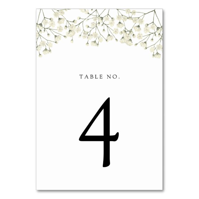 Baby's Breath Table Number (Front)