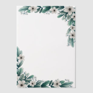 Baby's Breath Teal Greenery Framing Decorative Vellum Invitations