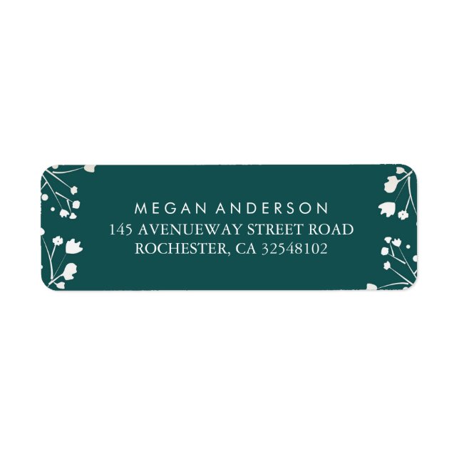 Baby's Breath Teal Wedding Label (Front)