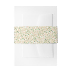 Baby's Breath Watercolor Boho Chic Baptism Wedding Invitation Belly Band