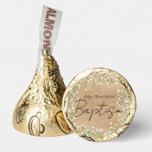  Baby's Breath Watercolor Cute Floral Boho Baptism Hershey®'s Kisses®