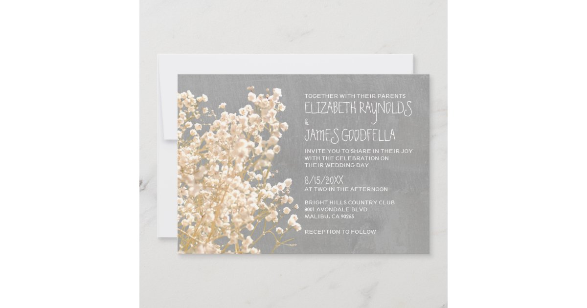 Baby's Breath Wedding Invitations Zazzle