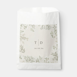 Baby's Breath Wedding Monogram Favor Bag