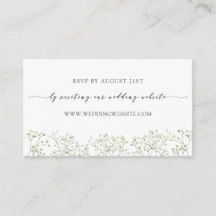Baby's Breath Wedding RSVP Online Enc Enclosure Card