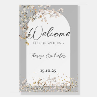 Baby's Breath Wedding Welcome Foam Board