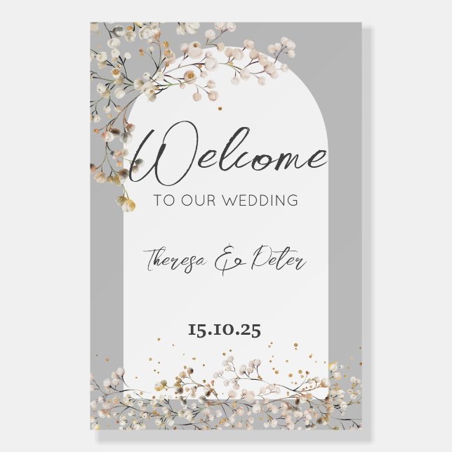 Baby's Breath Wedding Welcome Foam Board (Front)