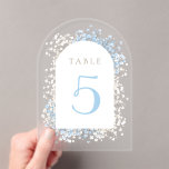 Baby&#39;s Breath white blue table number