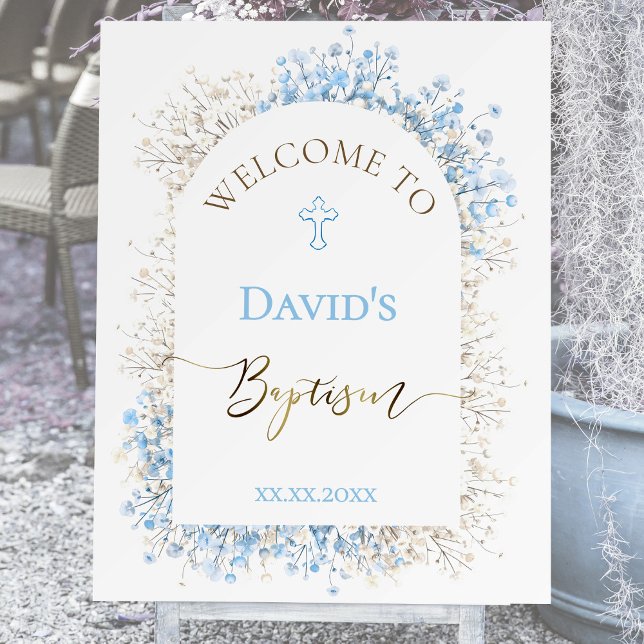 Baby's Breath white blue welcome sign (Creator Uploaded)