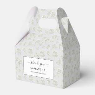 Baby's Breath White Floral Watercolor Gypsophila Favor Boxes