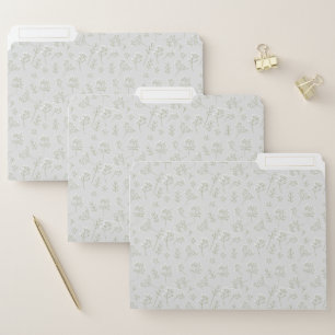 Baby's Breath White Floral Watercolor Gypsophila File Folder