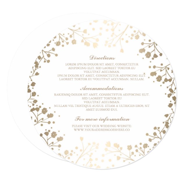 Baby's Breath White Wedding Details - Information Card