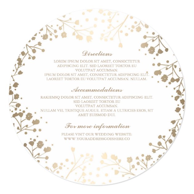 Baby's Breath White Wedding Details - Information Card