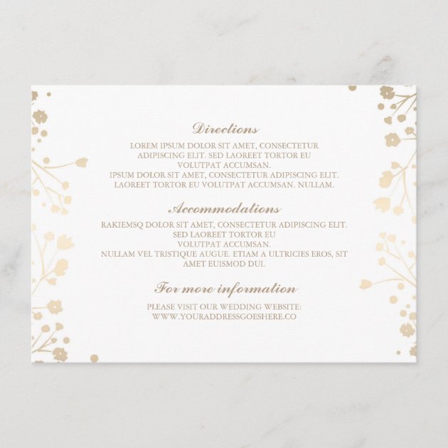 Baby's Breath White Wedding Details - Information Enclosure Card