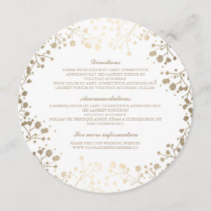 Baby's Breath White Wedding Details - Information Invitation