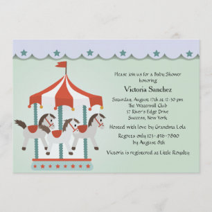 Baby's Carousel Invitation
