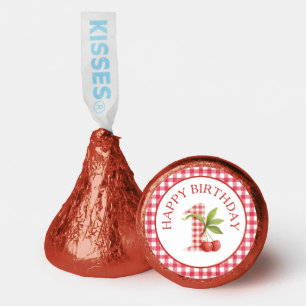 Baby's Cherry First Red Gingham Birthday  Hershey®'s Kisses®