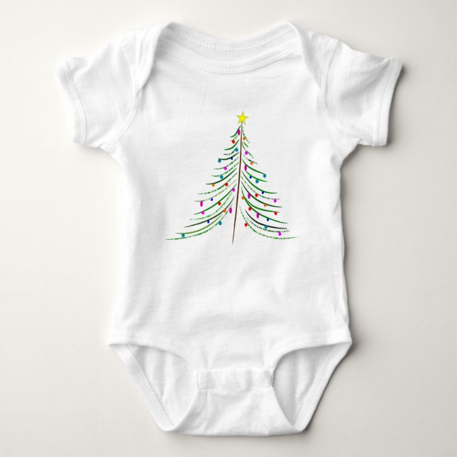 Baby's Christmas Tree Baby Bodysuit (Front)