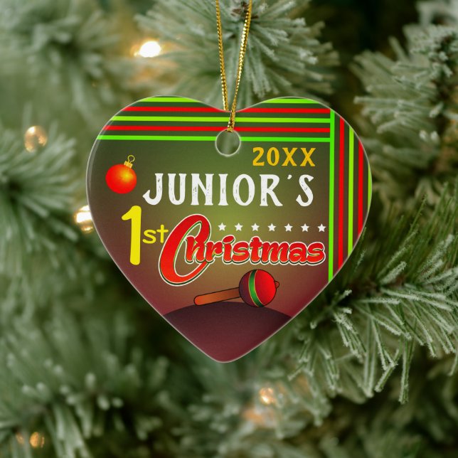 Baby's First 1st Christmas Ceramic Ornament (Tree)