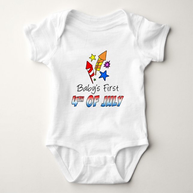 Baby's First 4th Of July Baby Bodysuit (Front)