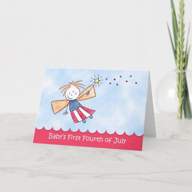 Baby's First 4th of July, Fairy Greeting Card (Front)